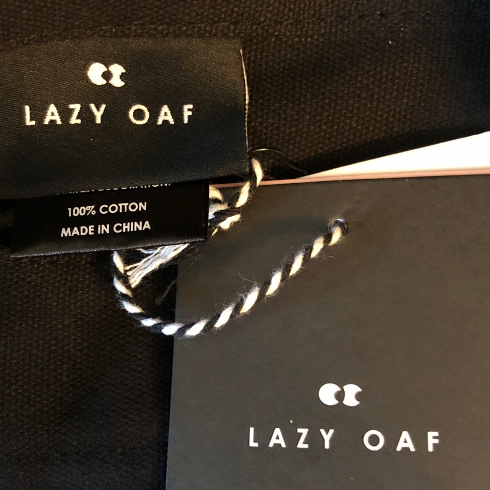 LAZY OAF Odd One Out black tote bag w/pink foil print - Picture 5 of 6